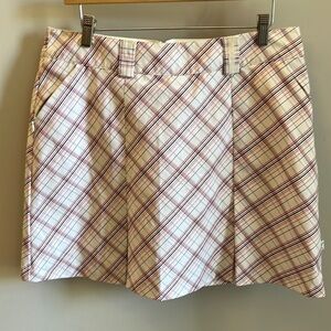 Maggie Lane Skort Front Pleats Plaid Golf Tennis Pickleball Size 10 Zip Pockets